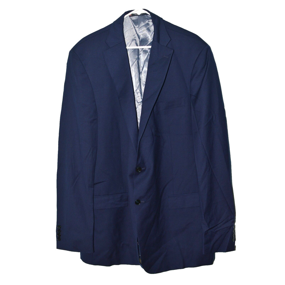NEW 50XL 52XL WALTER MORTON Men's Blue Micro Herringbone 100% Wool Sports Coat